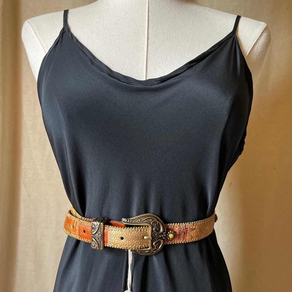 Vintage Nanni Milano Patchwork Leather Belt Size 75/30 NWT Italy